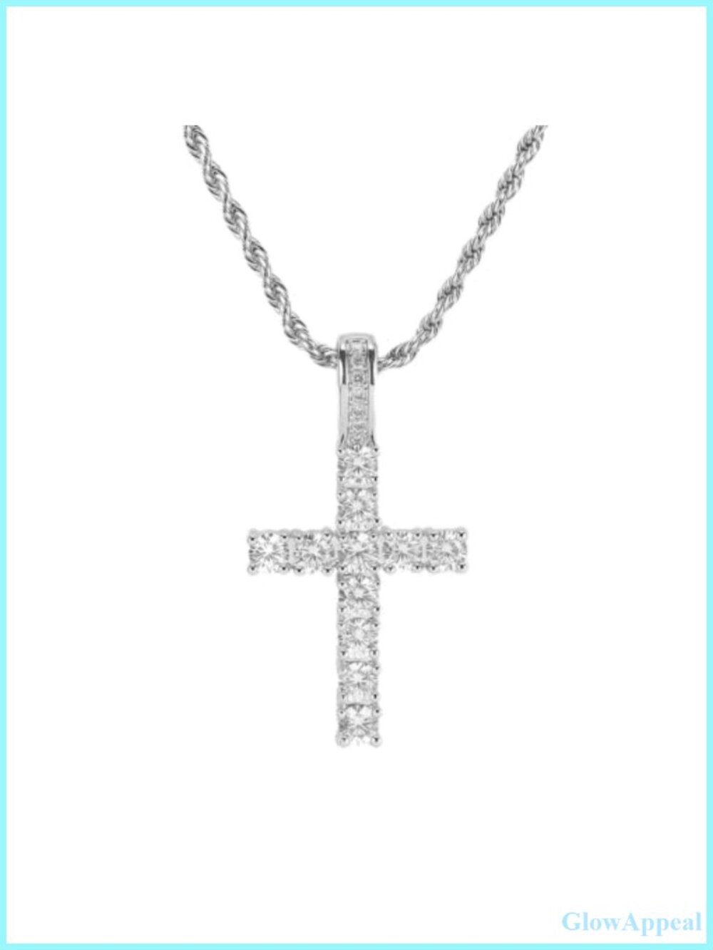 14K Gold Plated Cubic Zirconia Cross Pendant Necklace